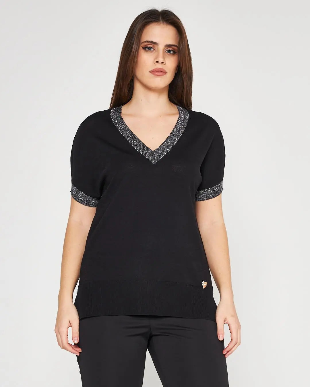 Maglia V NERO DORABELLA PIU' XXXL