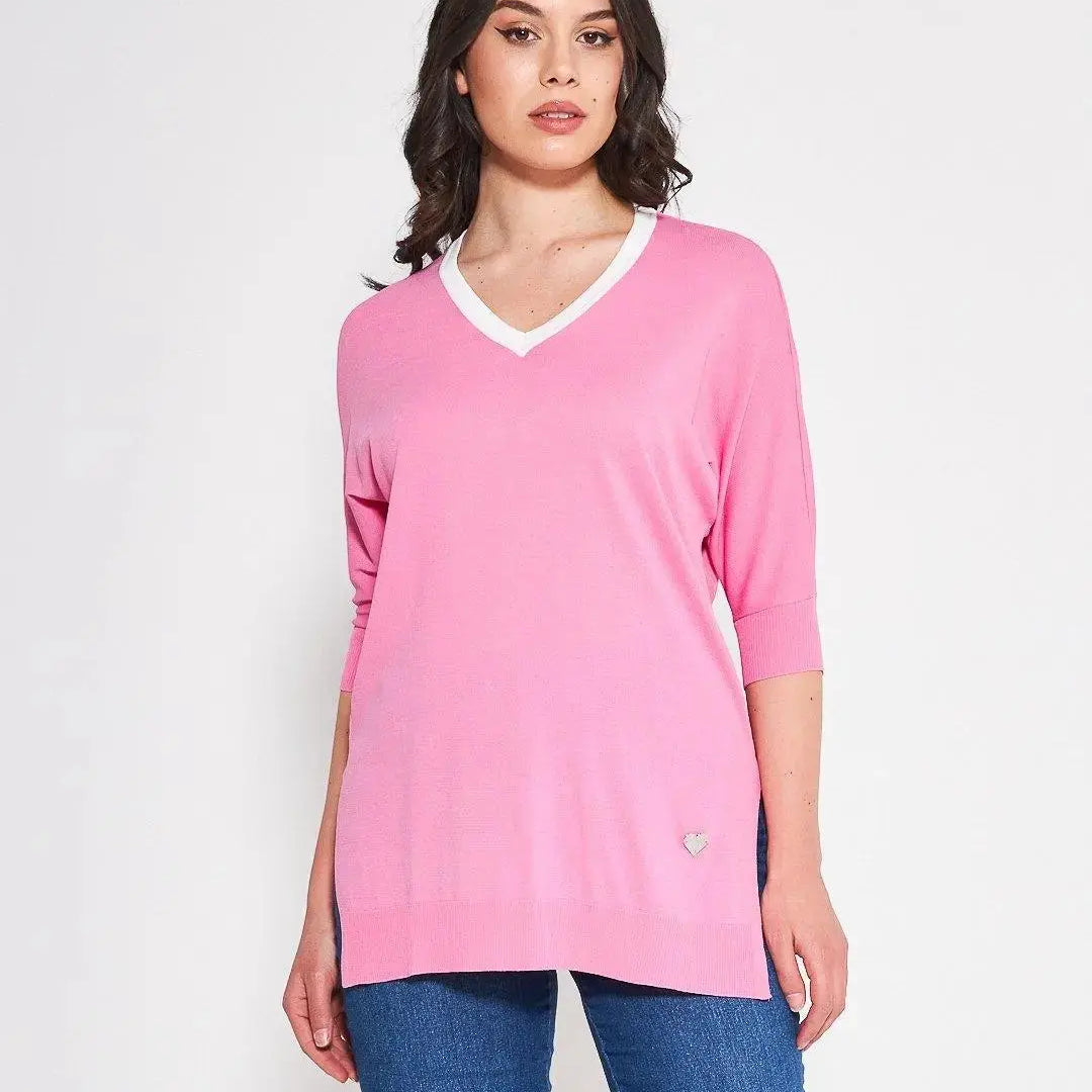 Maglia V ROSA BUBBLE DORABELLA XL