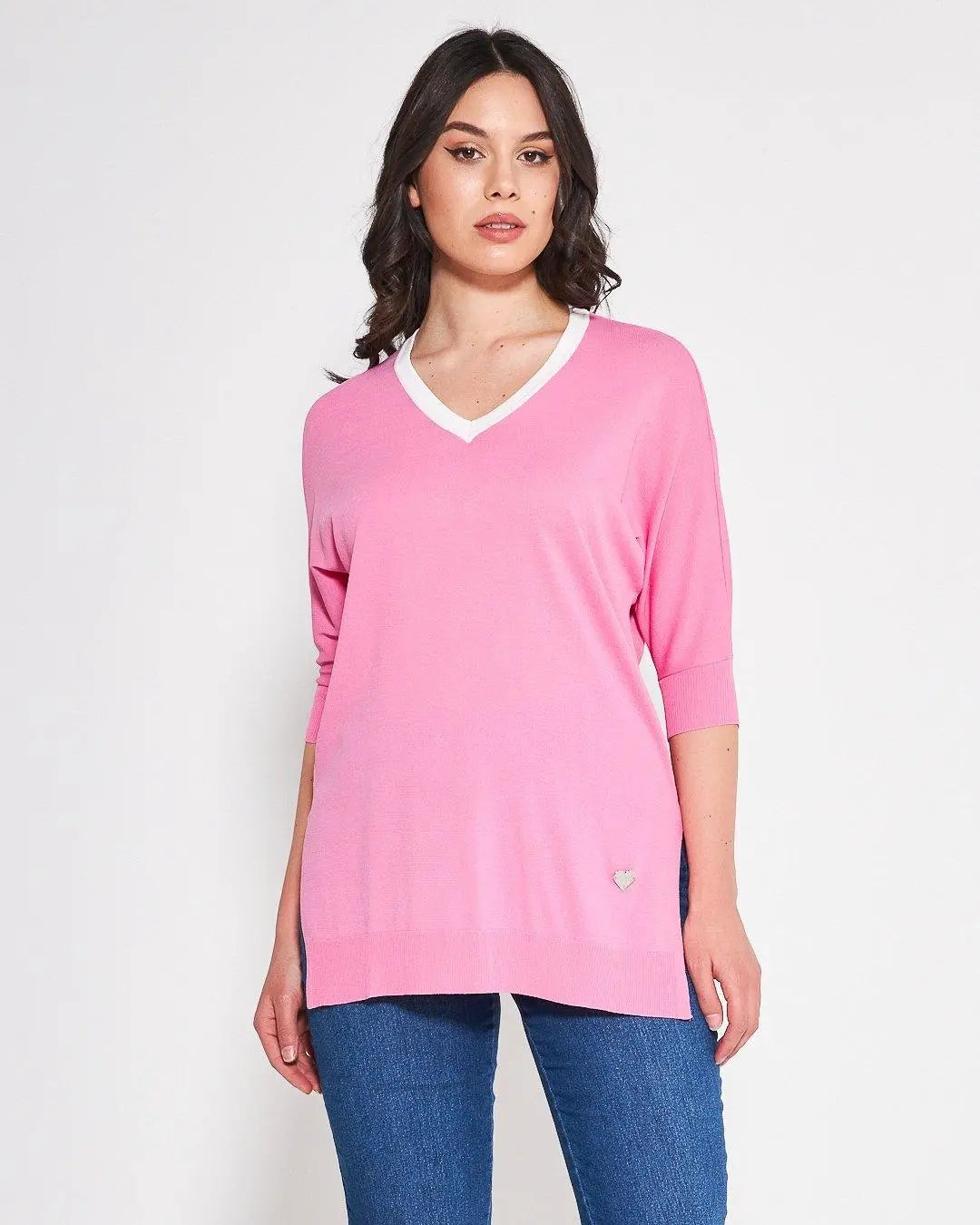 Maglia V ROSA BUBBLE DORABELLA XL