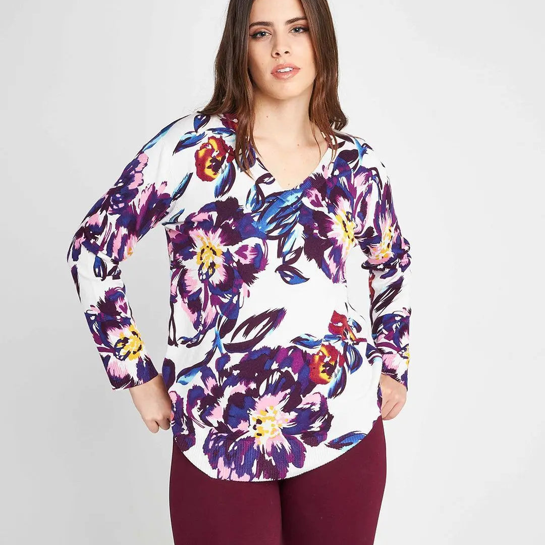 Maglia a disegni floreali FANTASIA DORABELLA XL