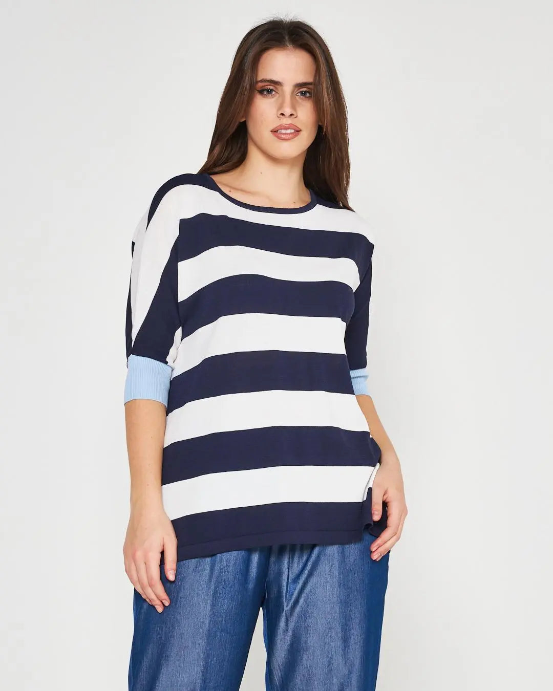 Maglia a righe BLUE NAVY-BIANCO DORABELLA PIU'