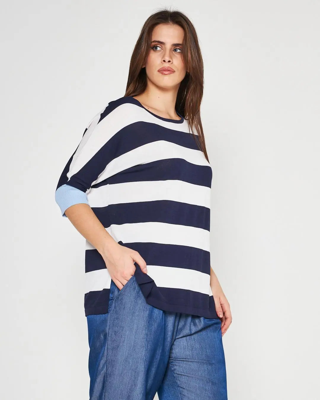 Maglia a righe BLUE NAVY-BIANCO DORABELLA PIU'