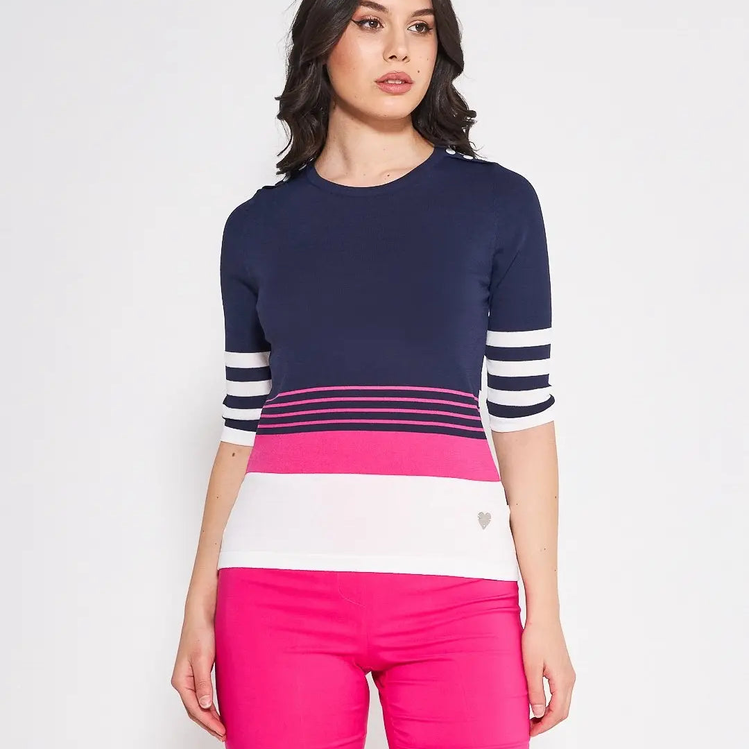 Maglia a righe BLUE NAVY DORABELLA XL