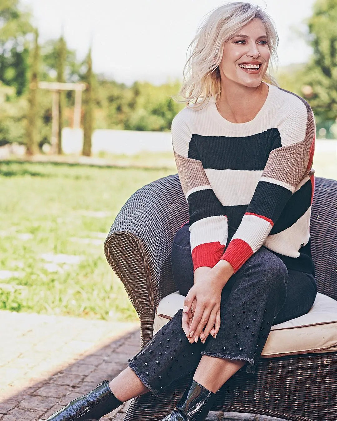 Maglia a righe NERO-OFF WHITE DORABELLA XL