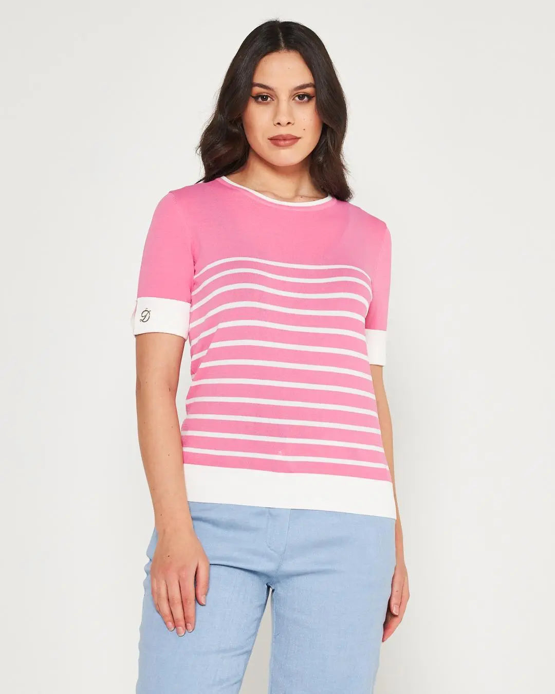 Maglia a righe ROSA BUBBLE DORABELLA XL