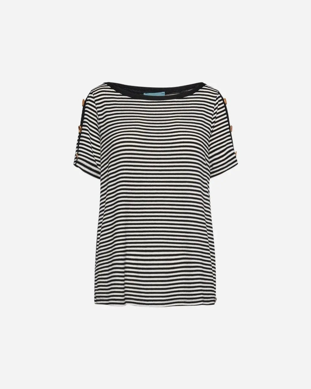 Maglia a righe con bottoni NERO DORABELLA XXL