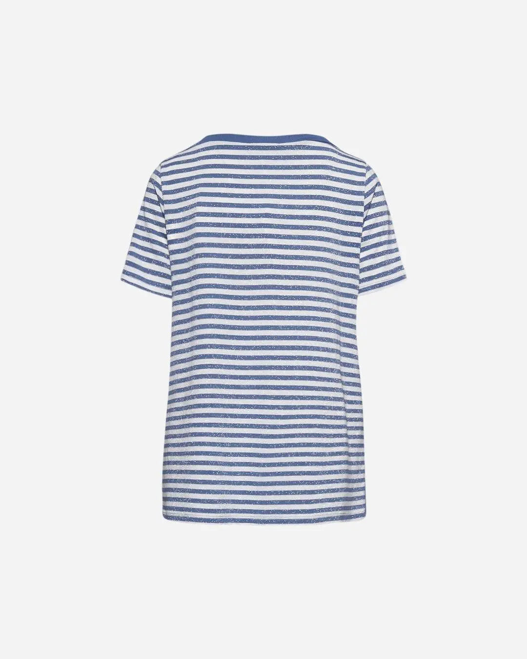 Maglia a righe lurex con bottoni BLU DORABELLA