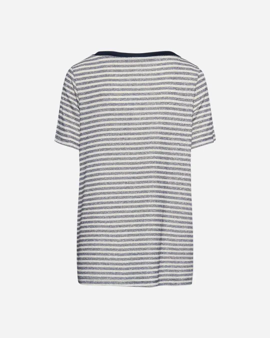 Maglia a righe lurex con bottoni SABBIA DORABELLA