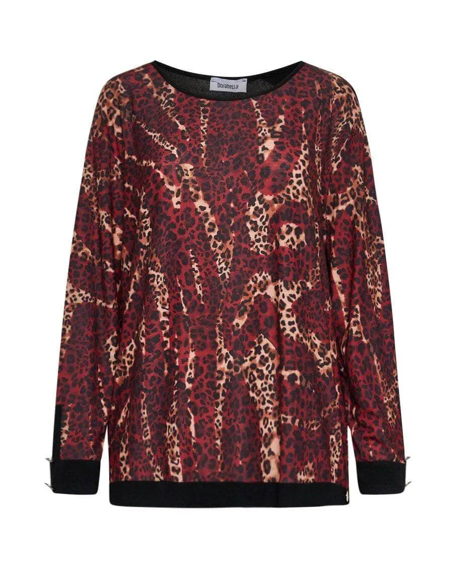 Maglia animalier NERO-BORDEAUX DORABELLA PIU' 55