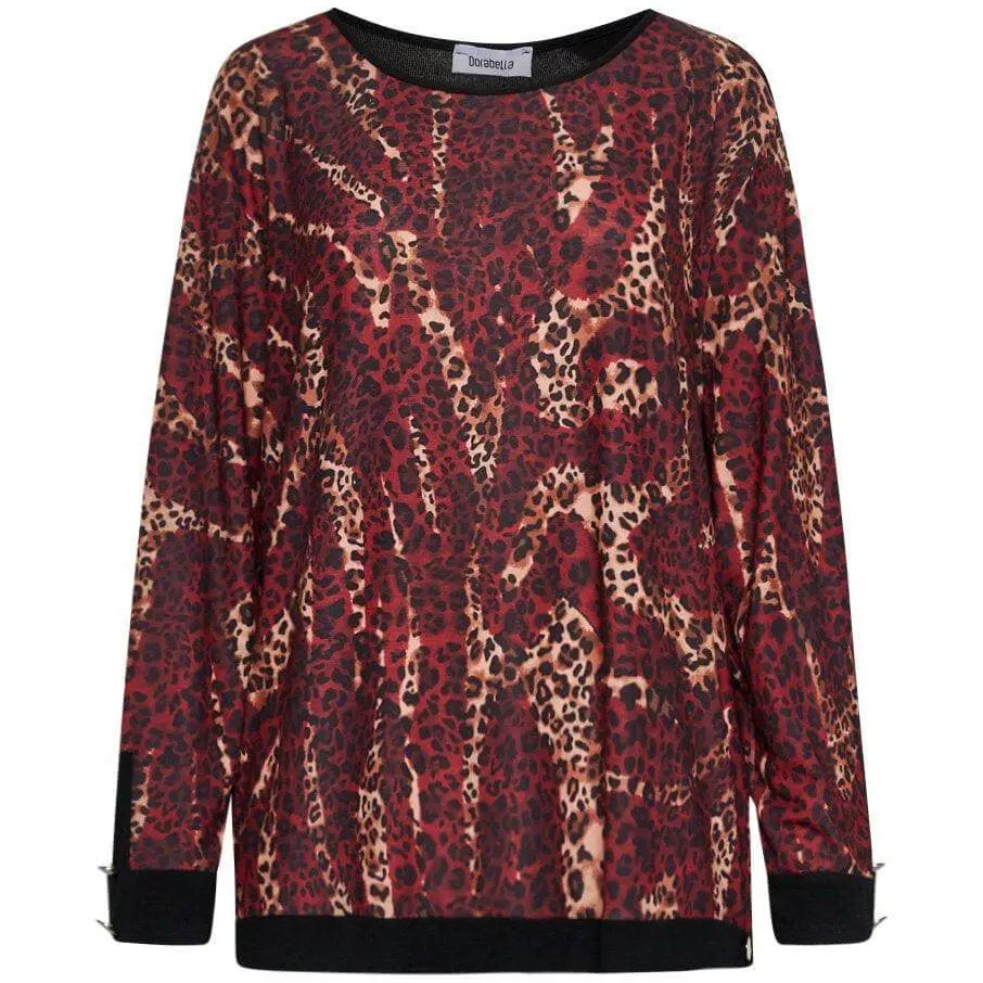 Maglia animalier NERO-BORDEAUX DORABELLA PIU' 55