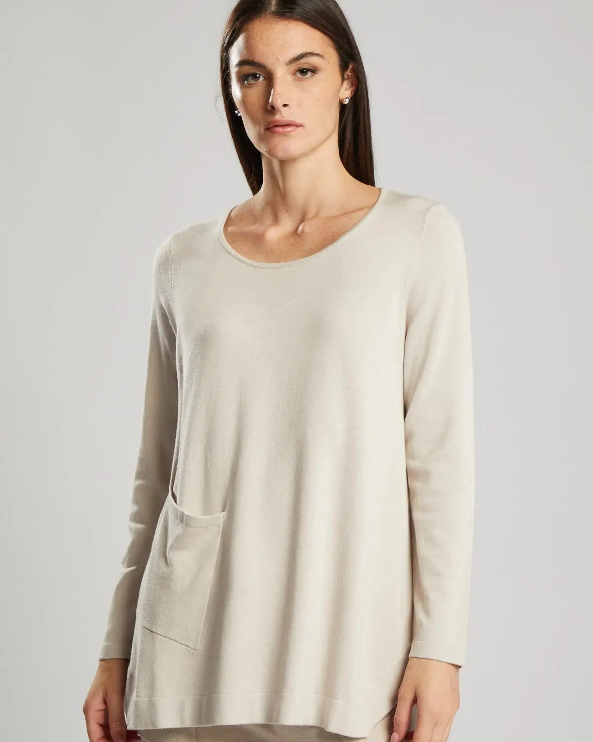 Maglia asimmetrica BEIGE IRONICA XL