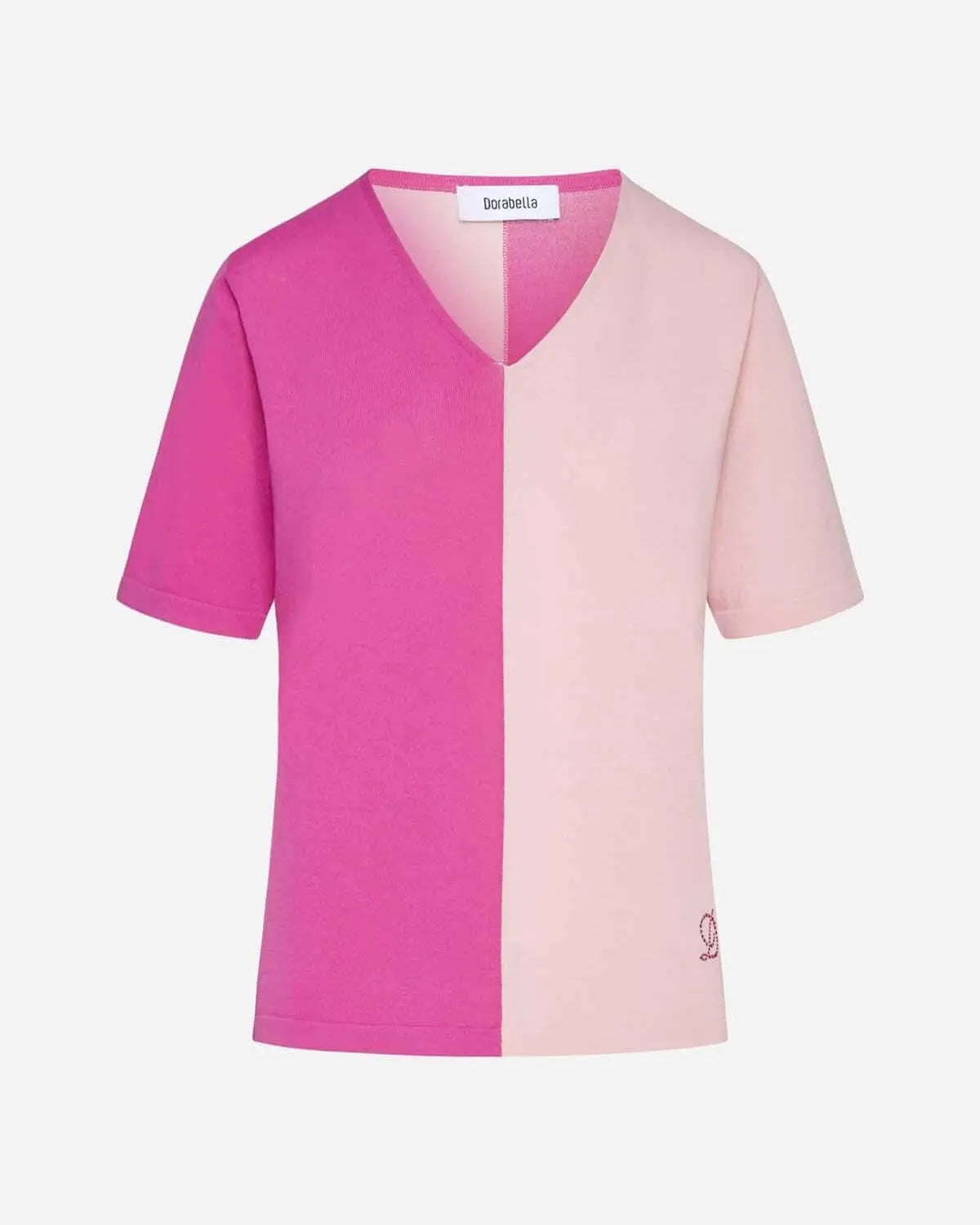 Maglia bi-colore GERANIO-PINK DORABELLA