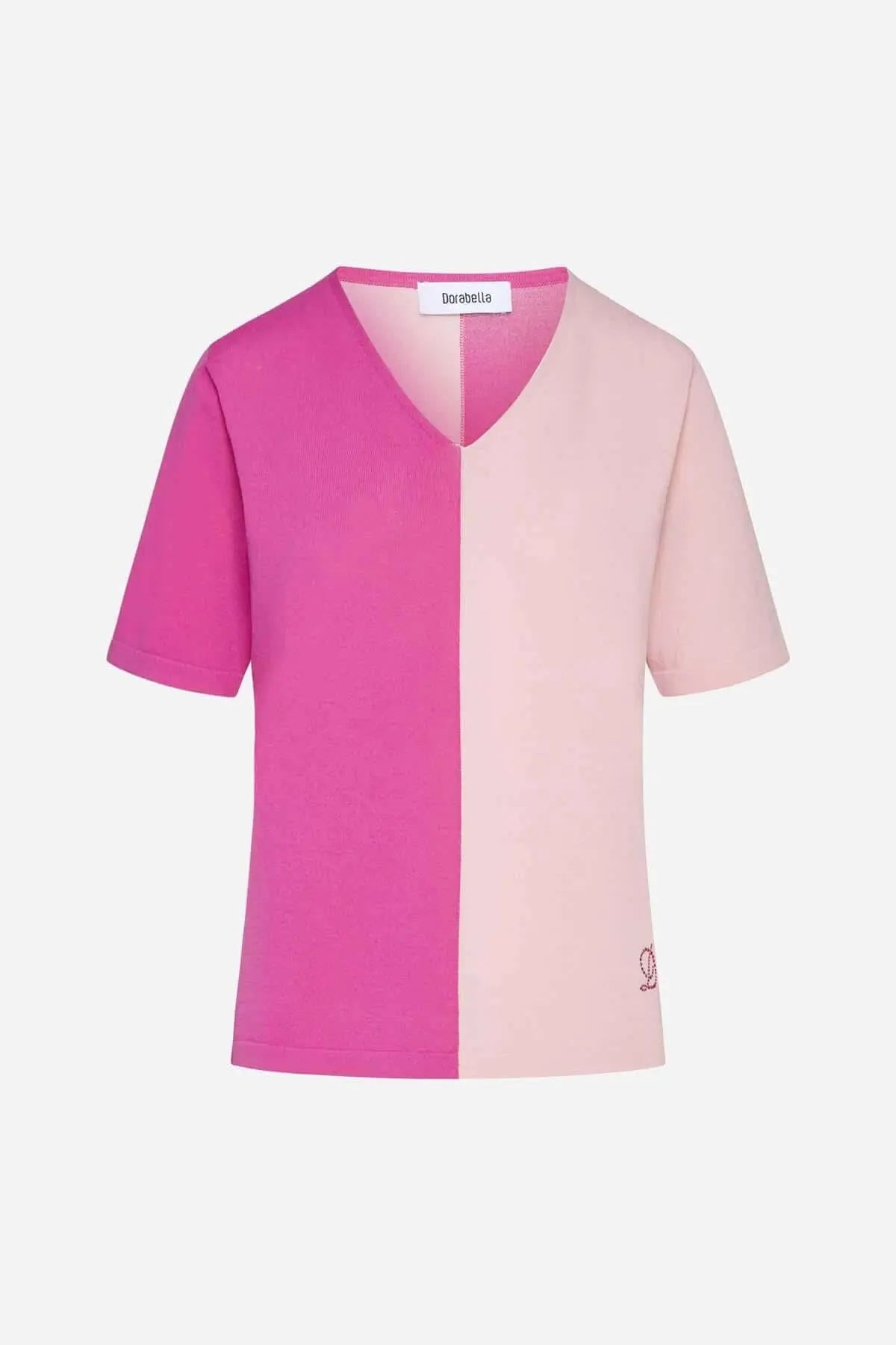 Maglia bi-colore GERANIO-PINK DORABELLA