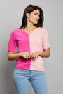 Maglia bi-colore GERANIO-PINK DORABELLA