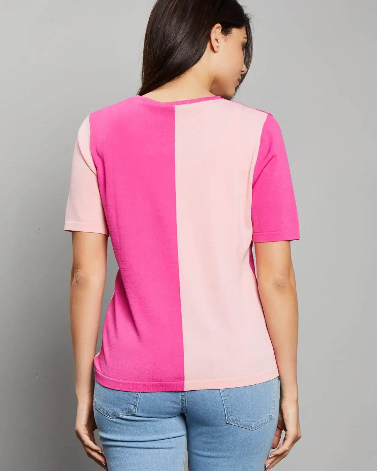 Maglia bi-colore GERANIO-PINK DORABELLA