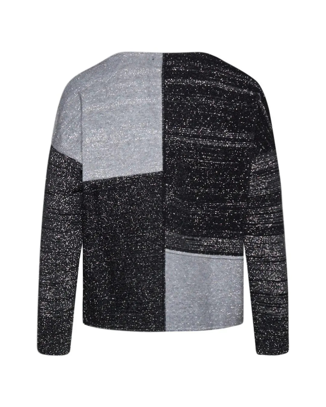 Maglia bicolor in lurex GRIGIO-NERO IRONICA