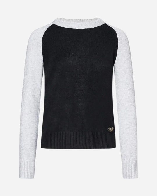 Maglia bicolore in viscosa NERO DORABELLA