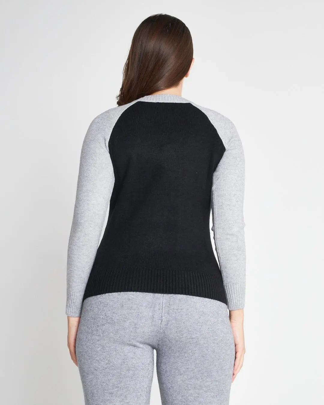 Maglia bicolore in viscosa NERO DORABELLA