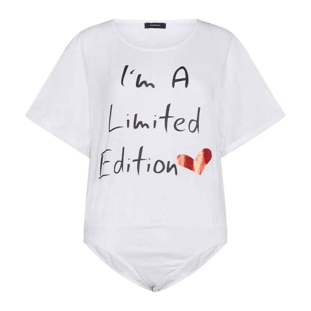 Maglia body lettering BIANCO IRONICA XL