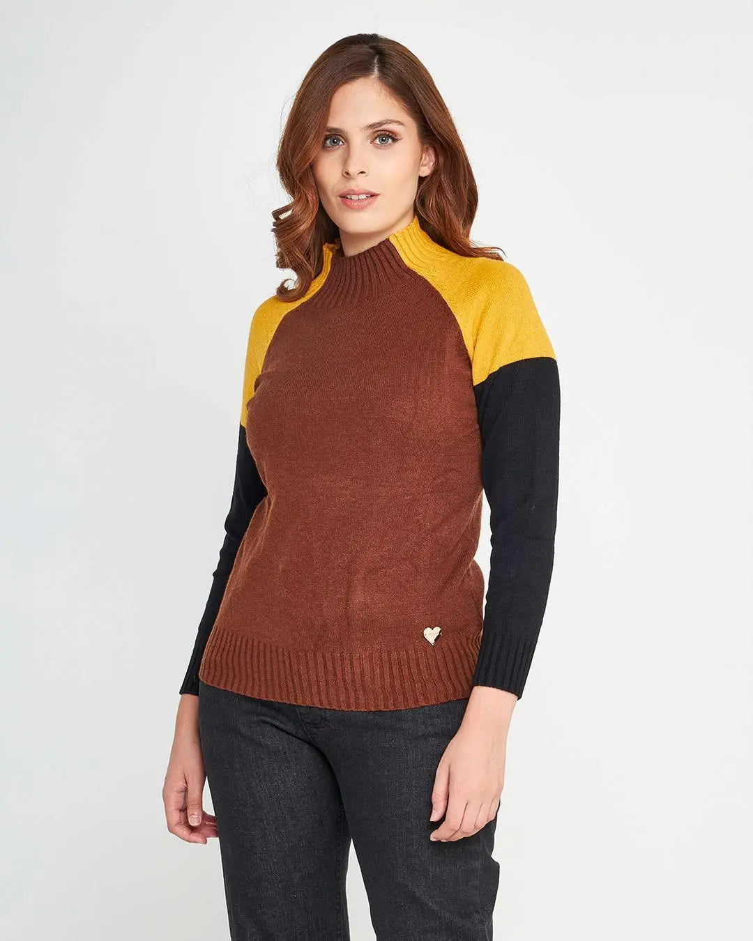 Maglia collo cratere CACAO DORABELLA XL