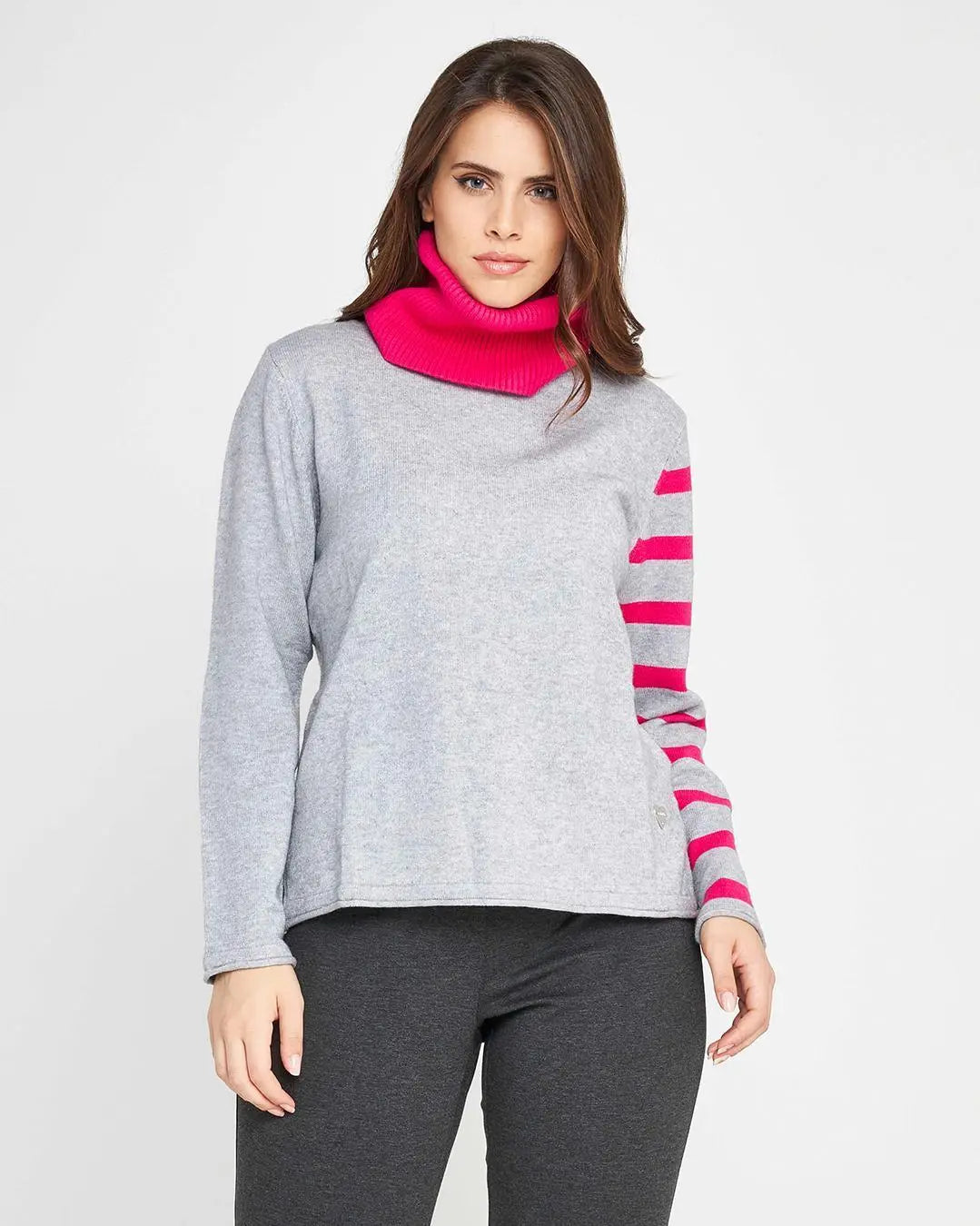 Maglia collo staccabile GRIGIO CHIARO DORABELLA PIU' XL