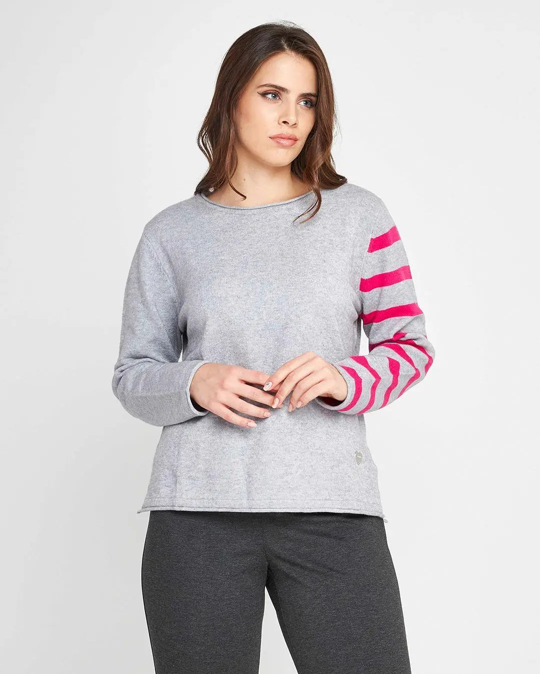 Maglia collo staccabile GRIGIO CHIARO DORABELLA PIU'