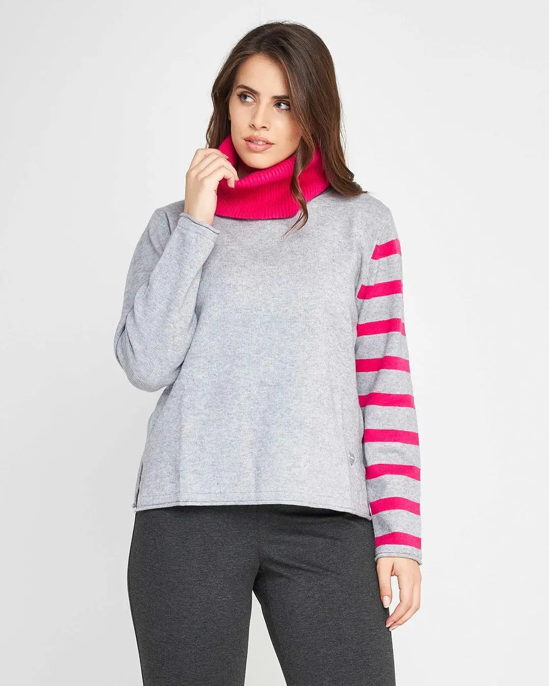 Maglia collo staccabile GRIGIO CHIARO DORABELLA PIU'