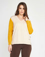 Maglia color block LIGHT BEIGE DORABELLA PIU'