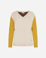 Maglia color block LIGHT BEIGE DORABELLA PIU'