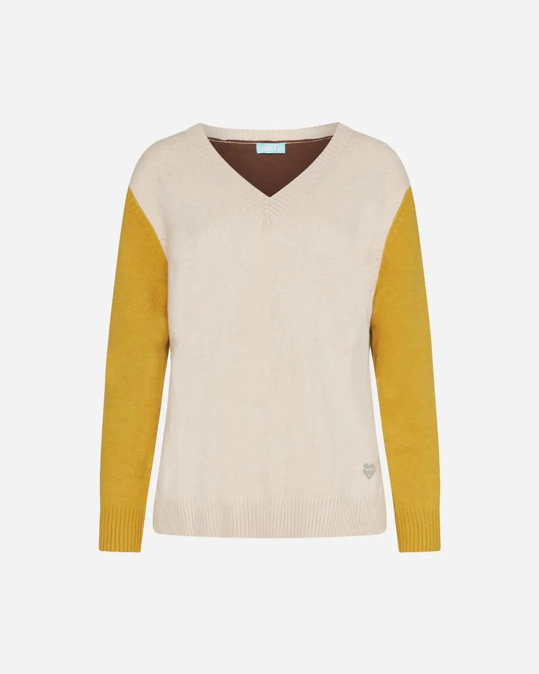 Maglia color block LIGHT BEIGE DORABELLA PIU'
