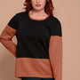 Maglia color block e collo rimovibile RAME DORABELLA CURVY