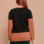 Maglia color block e collo rimovibile RAME DORABELLA CURVY
