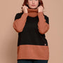 Maglia color block e collo rimovibile RAME DORABELLA CURVY