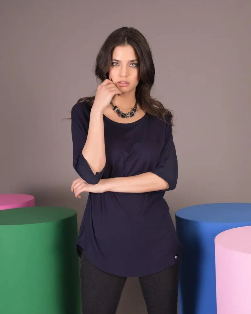 Maglia con ampio scollo BLU IRONICA 3XL