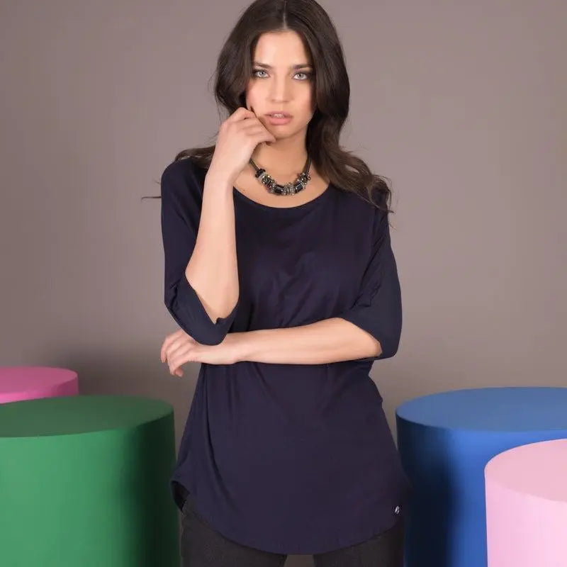 Maglia con ampio scollo BLU IRONICA 3XL