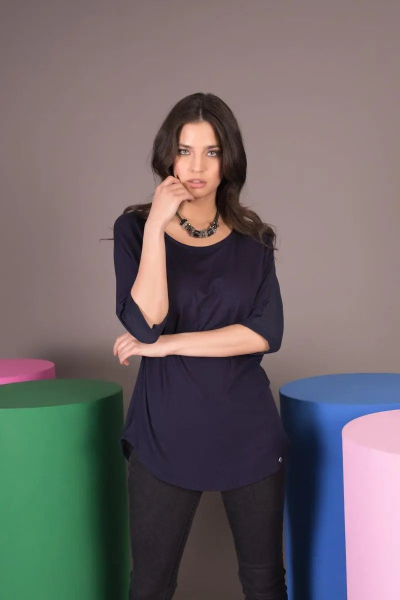 Maglia con ampio scollo BLU IRONICA 3XL