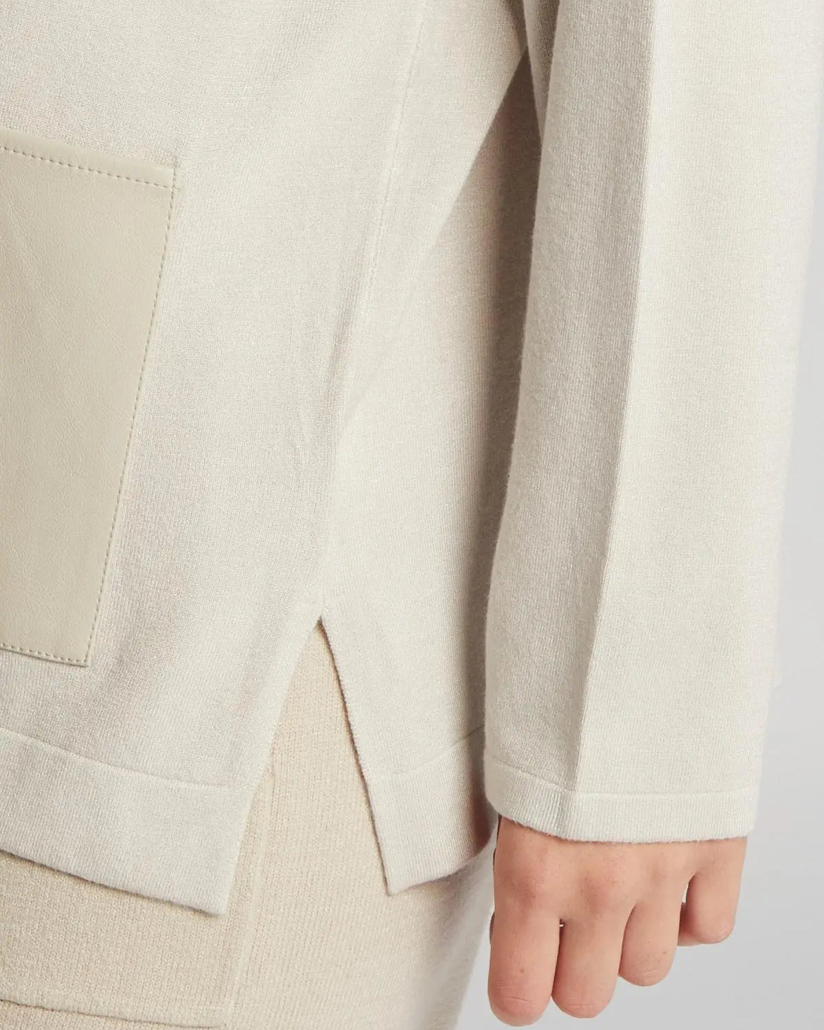 Maglia con applicazione tasche BEIGE IRONICA