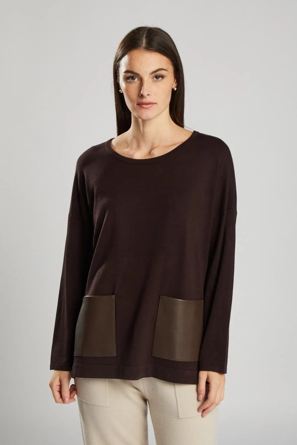 Maglia con applicazione tasche MORO IRONICA XL