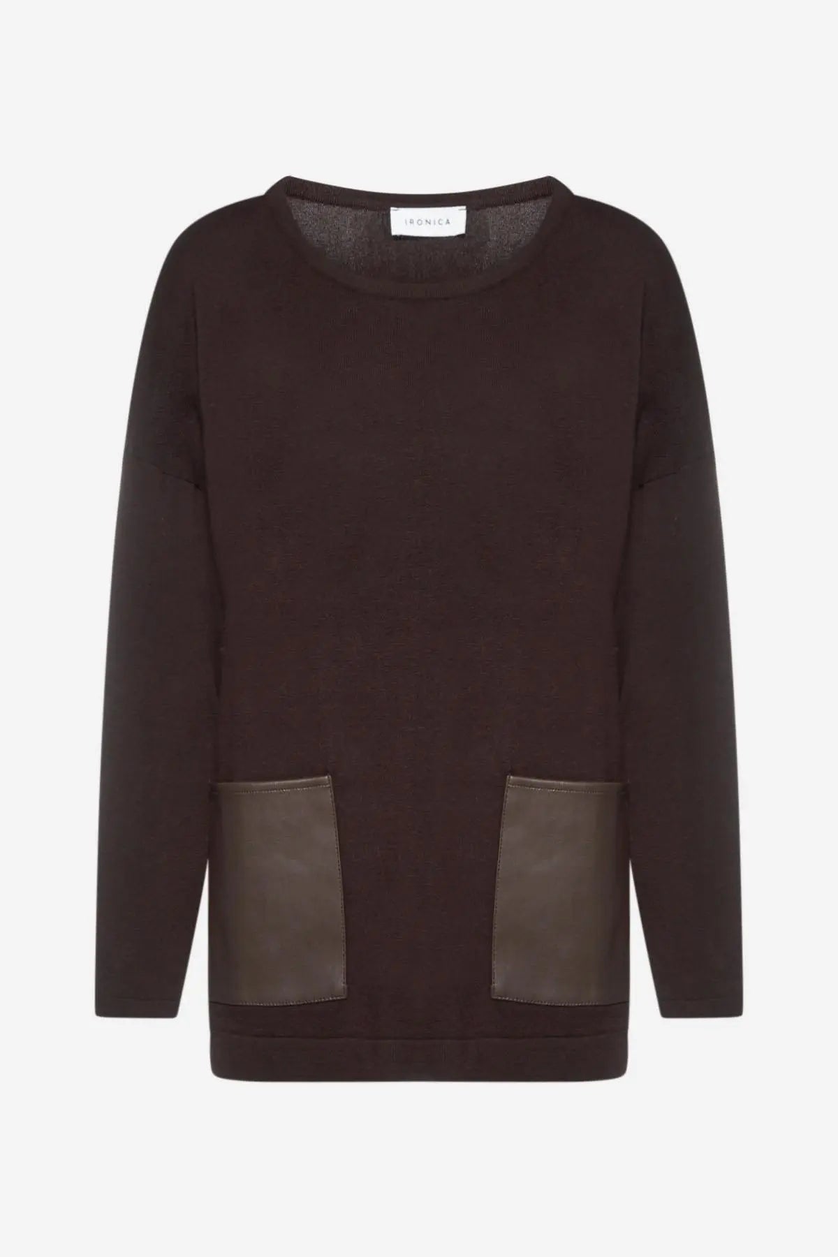 Maglia con applicazione tasche MORO IRONICA