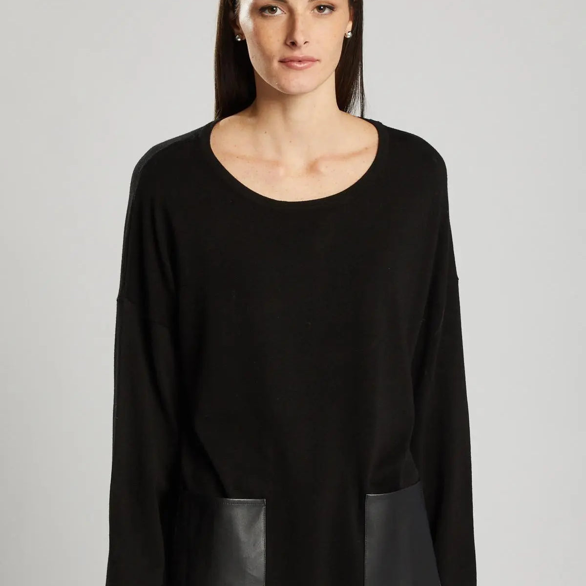 Maglia con applicazione tasche NERO IRONICA XL