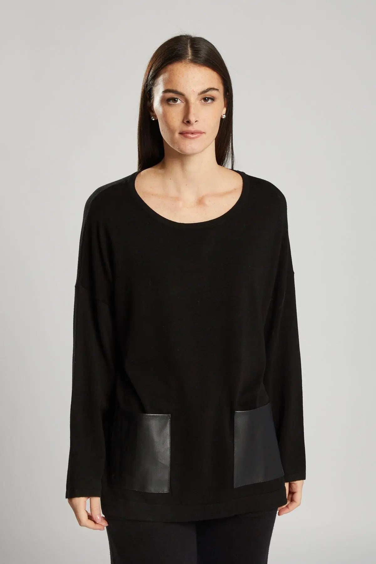 Maglia con applicazione tasche NERO IRONICA XL