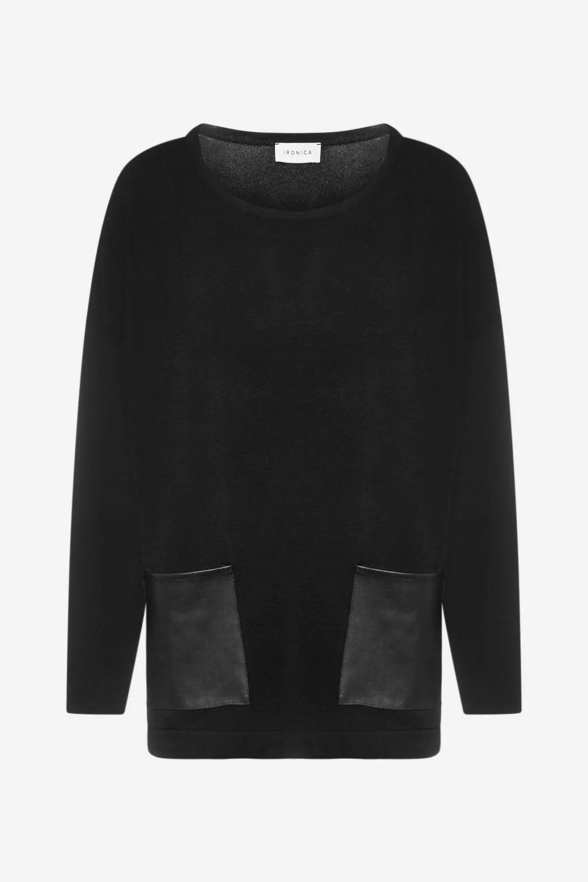 Maglia con applicazione tasche NERO IRONICA