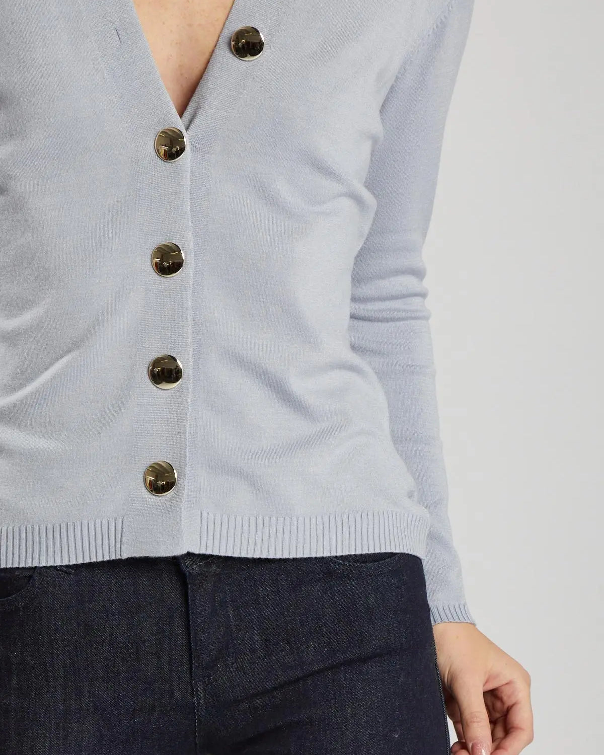 Maglia con bottoni metallo AZZURRO IRONICA