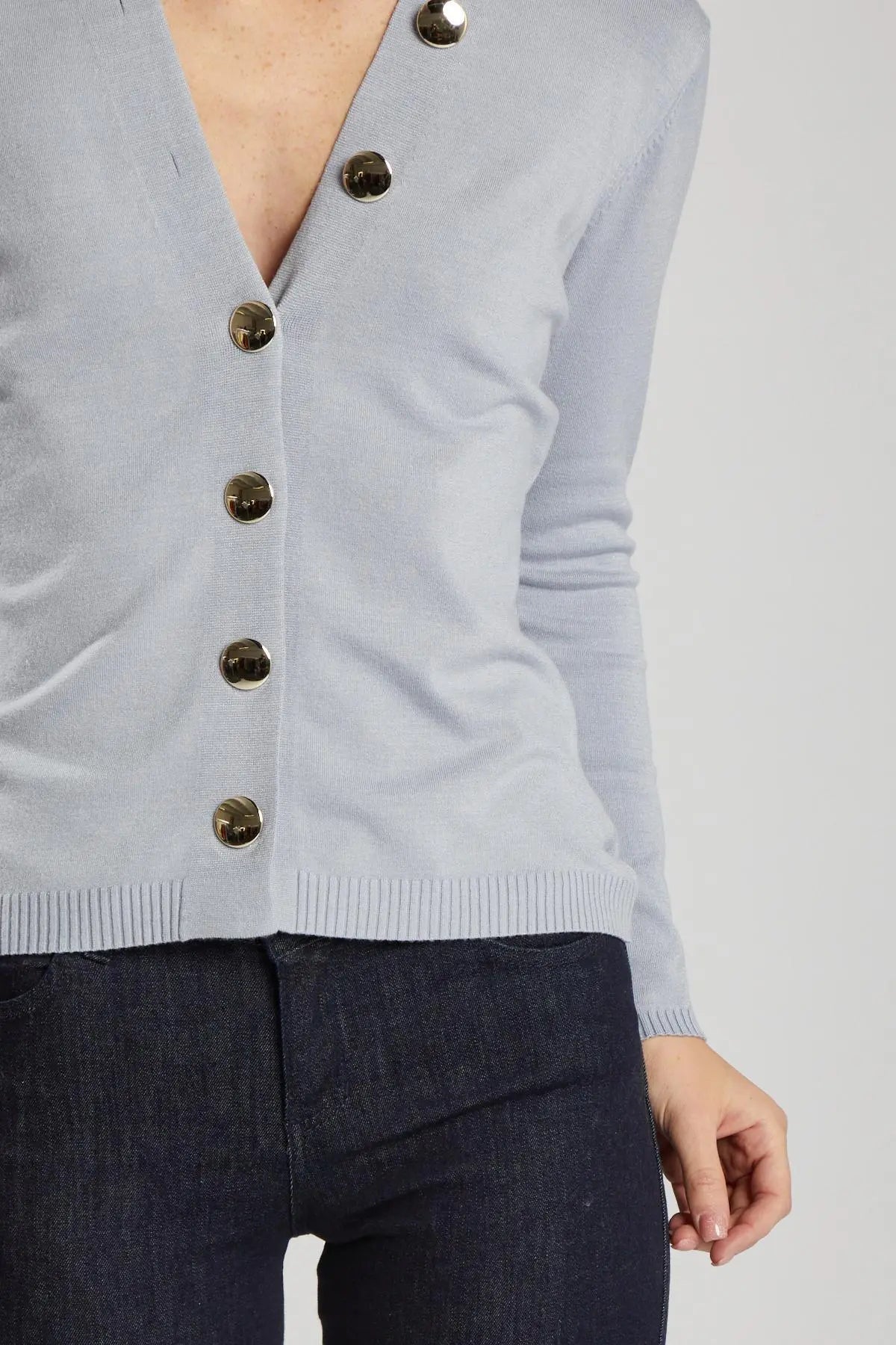 Maglia con bottoni metallo AZZURRO IRONICA