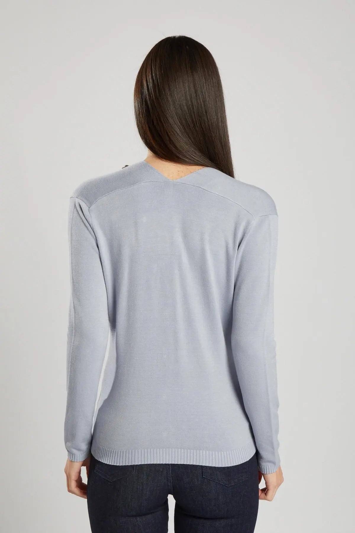 Maglia con bottoni metallo AZZURRO IRONICA