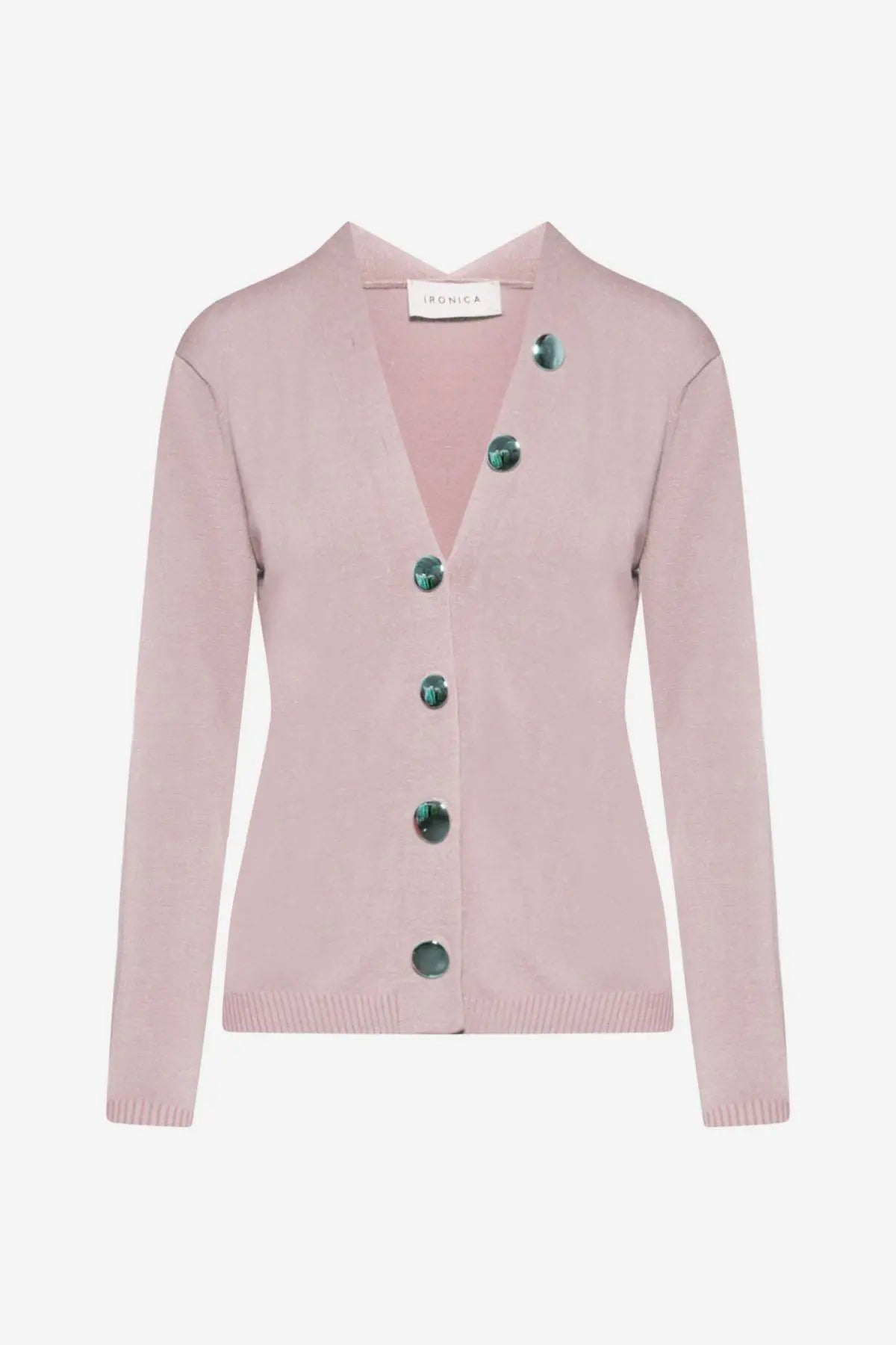 Maglia con bottoni metallo ROSA IRONICA