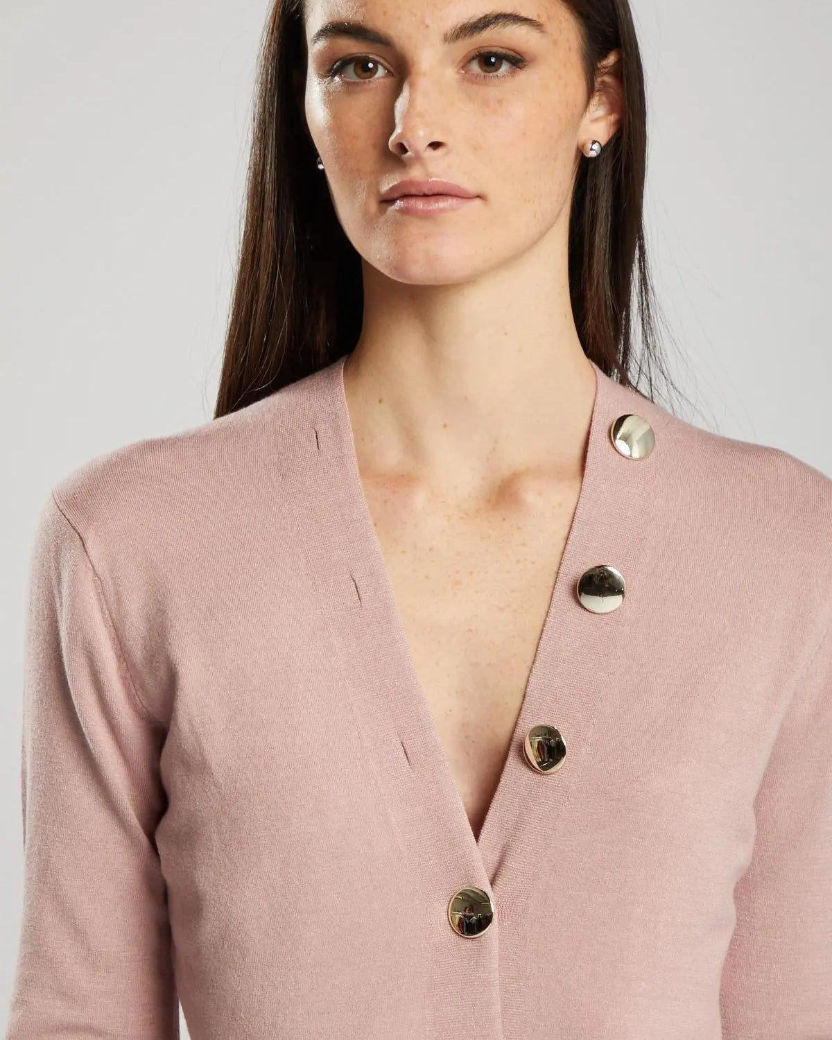 Maglia con bottoni metallo ROSA IRONICA