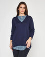 Maglia con camicia Blu DORABELLA PIU' XXXL