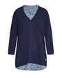 Maglia con camicia Blu DORABELLA PIU'