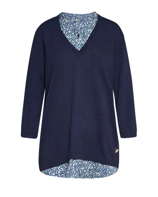 Maglia con camicia Blu DORABELLA PIU'